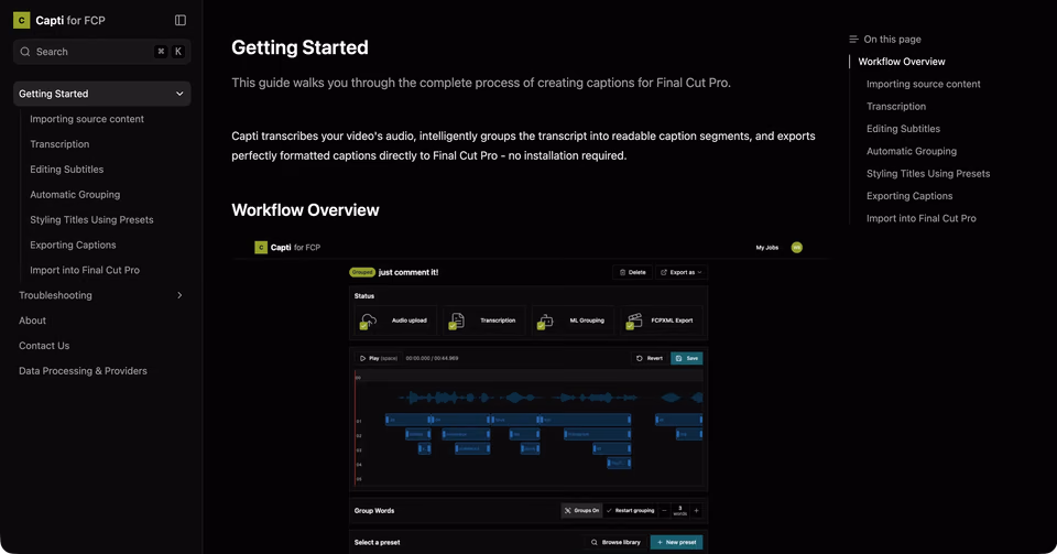 Capti: Getting started guide