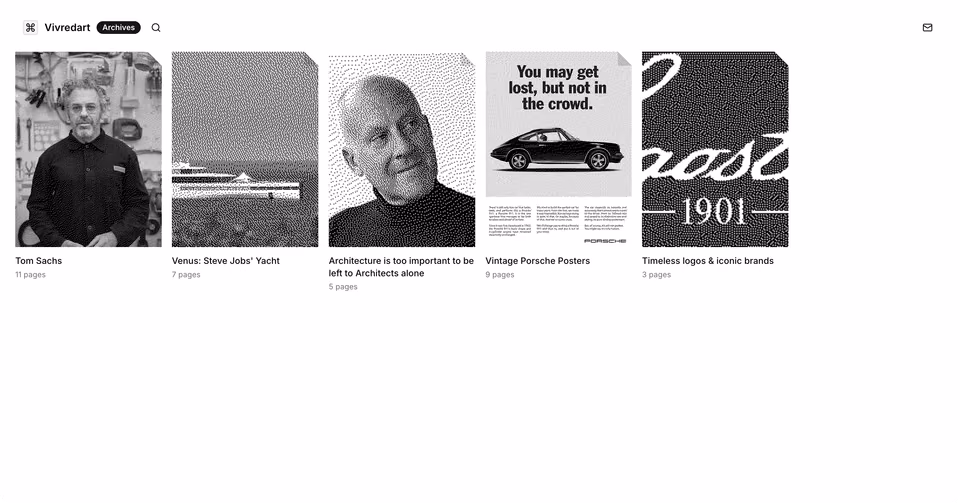 Vivredart: Archives: image collections as digital issues