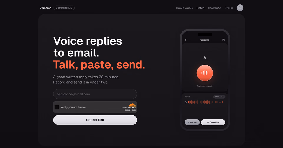 Voicemo: Dark theme